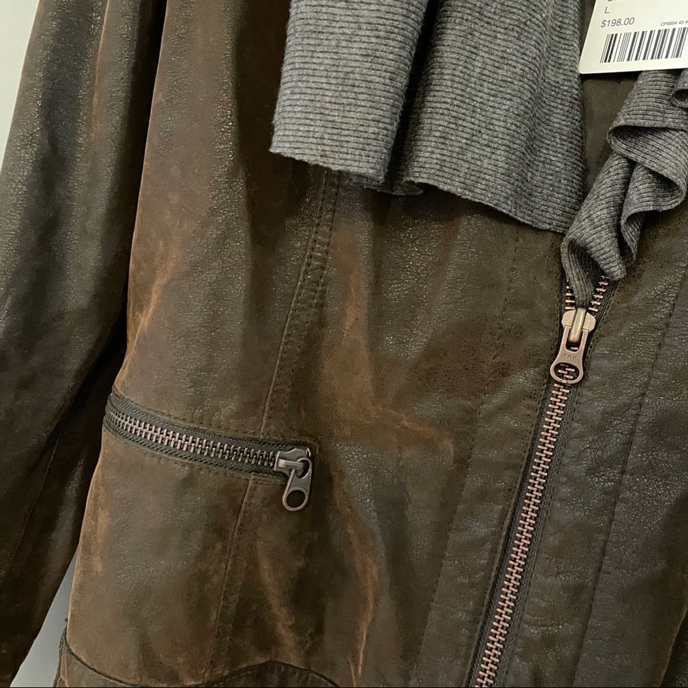 Anthropologie Hei Hei Brown Vegan Leather Jacket - Picture 8 of 13